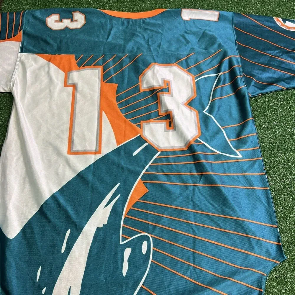 Vintage 1996 Dan Marino Miami Dolphins Big Logo Starter Jersey Mens‎ XL All Over